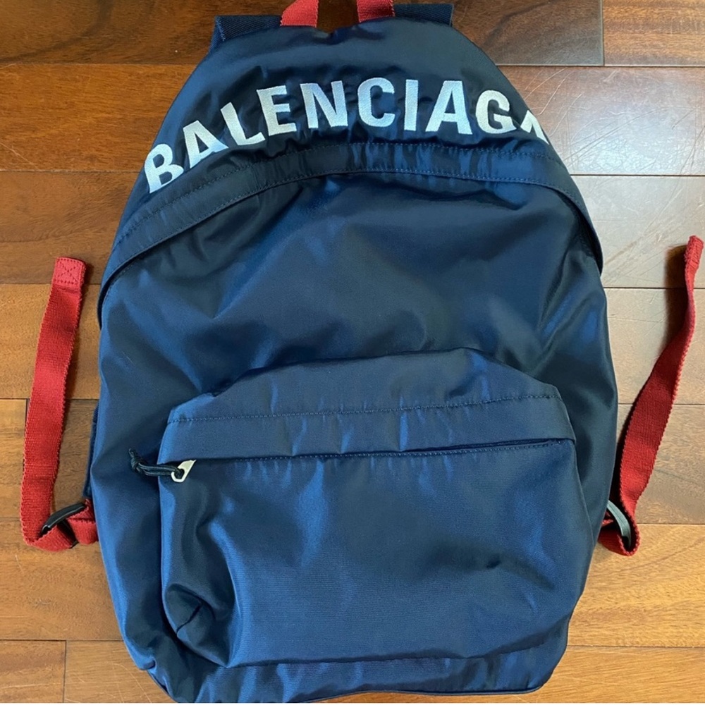 Balenciaga Wheel Backpack Nylon Navy